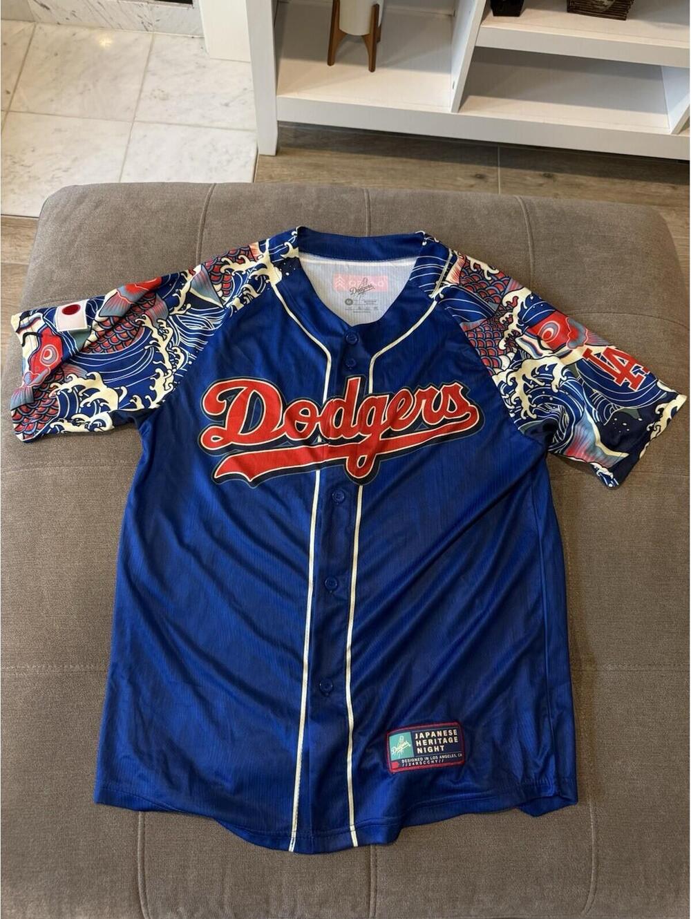 Los Angeles Dodgers Japanese Heritage Night 2024 Baseball Jersey M MLB SGA EUC